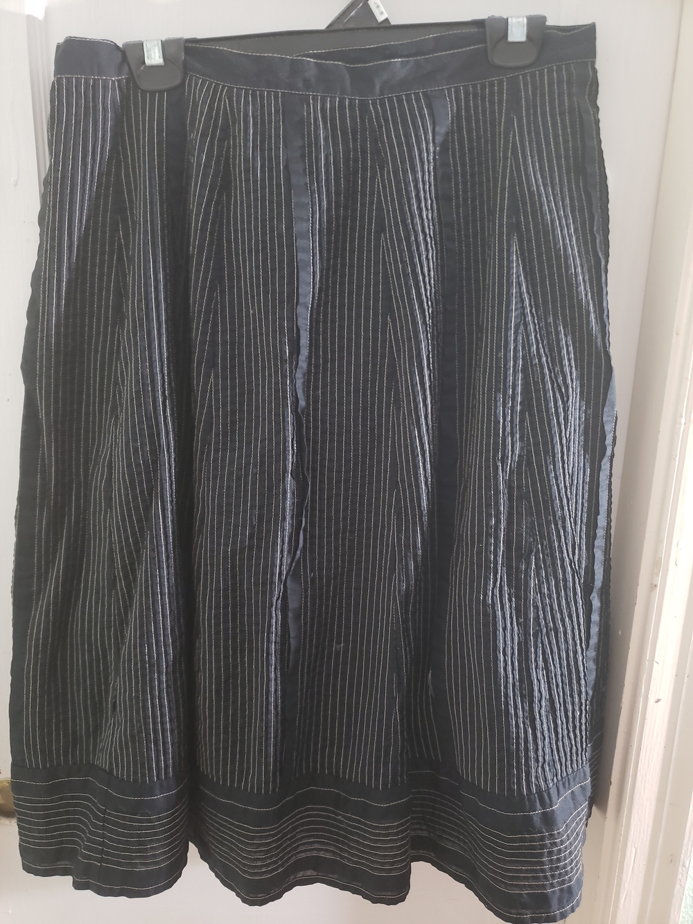 Vintage Banana Republic Black A-Line Skirt With Contrast Stitching